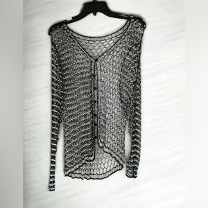 Chic Black Mesh Knit cover with silver accents